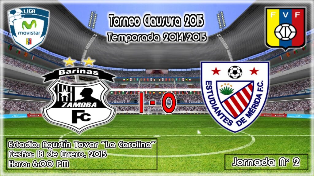 Jornada N° 2 - Zamora FC 1-0 Estudiantes de Mérida - Torneo Clausura 2015