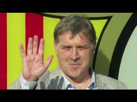 New Barcelona coach Gerardo Martino arrives at club