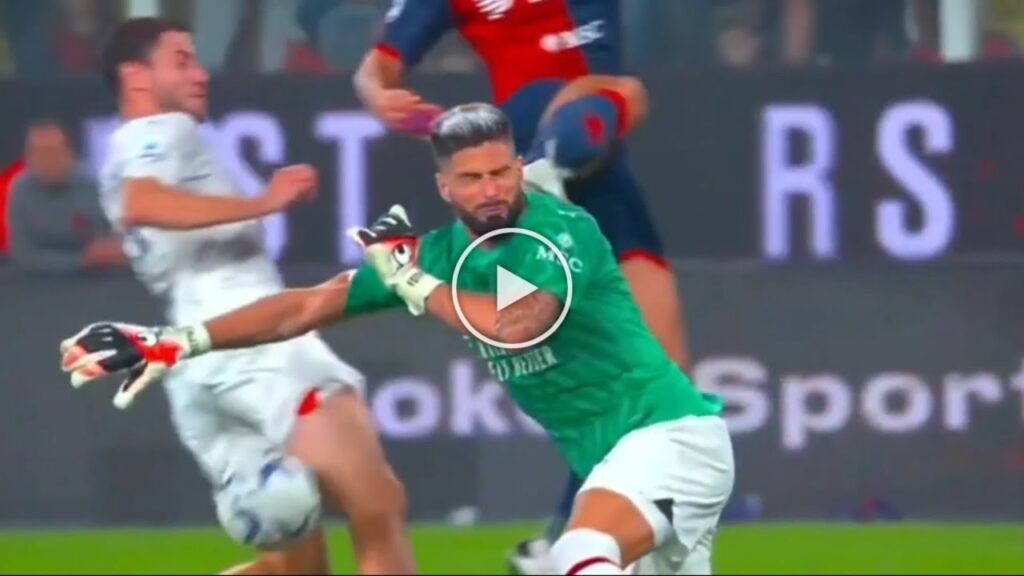 Olivier Giroud makes incredible save after being forced into goal video
