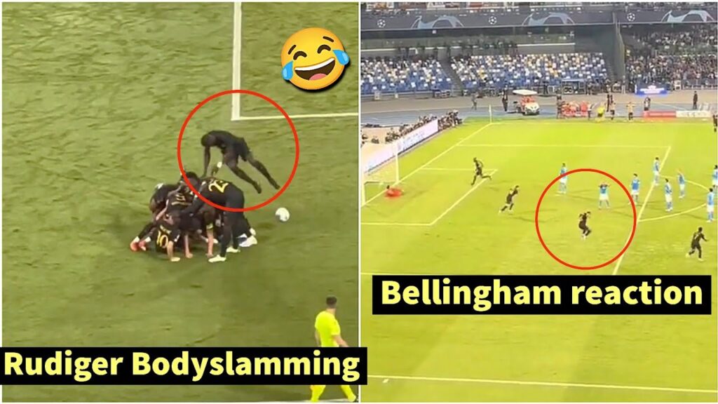 😂Bellingham & Rudiger crazy reactions to Valverde Goal | Real Madrid vs Napoli