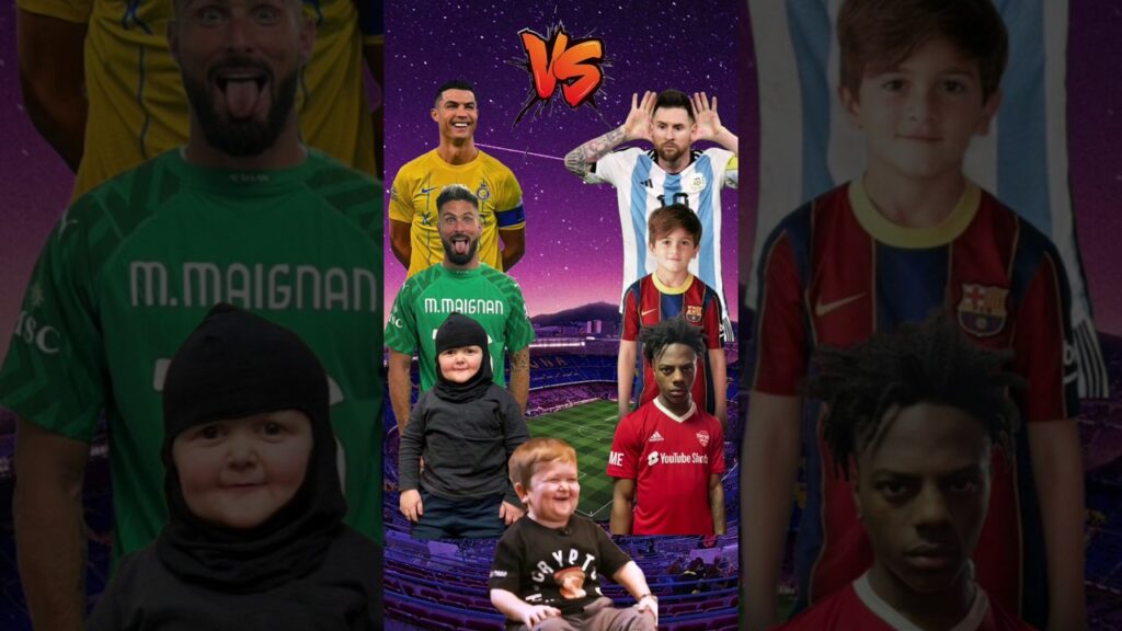 Ronaldo & Olivier Giroud & Hasbulla VS Messi & Thiago Messi & Speed 🥵🔥 #shorts