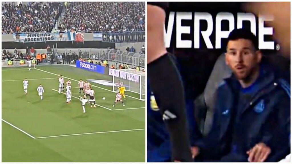 Lionel Messi's reaction to Nicolas Otamendi's spectacular goal vs. Paraguay ❤🇦🇷