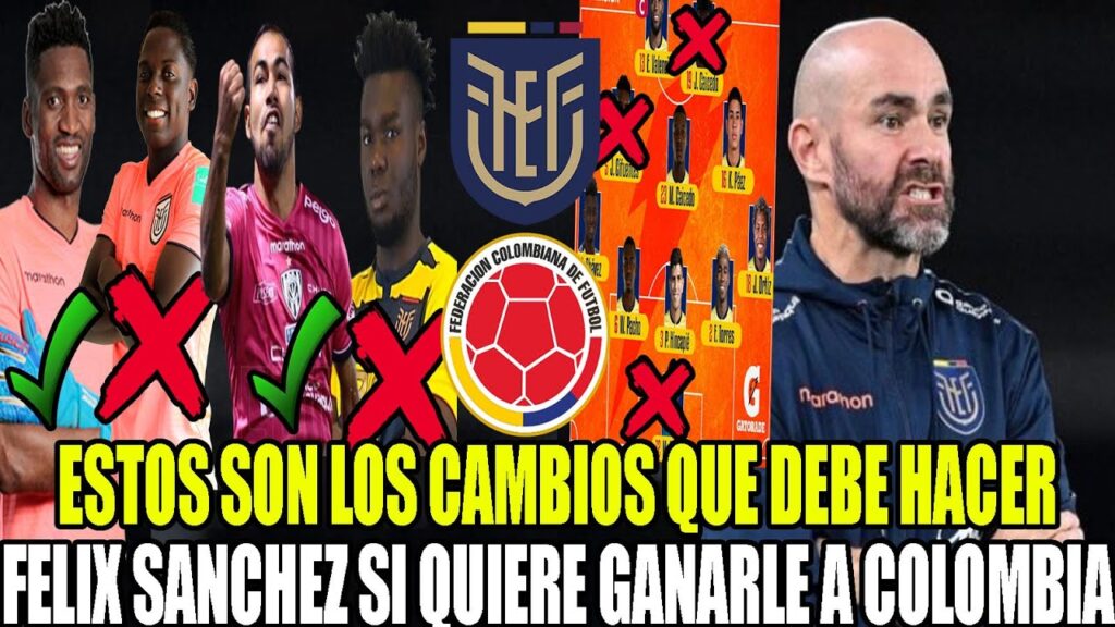 ESTOS SON LOS CAMBIOS QUE DEBE HACER FELIX SANCHEZ SI QUIERE GANARLE A COLOMBIA! NO EXPERIMENTOS