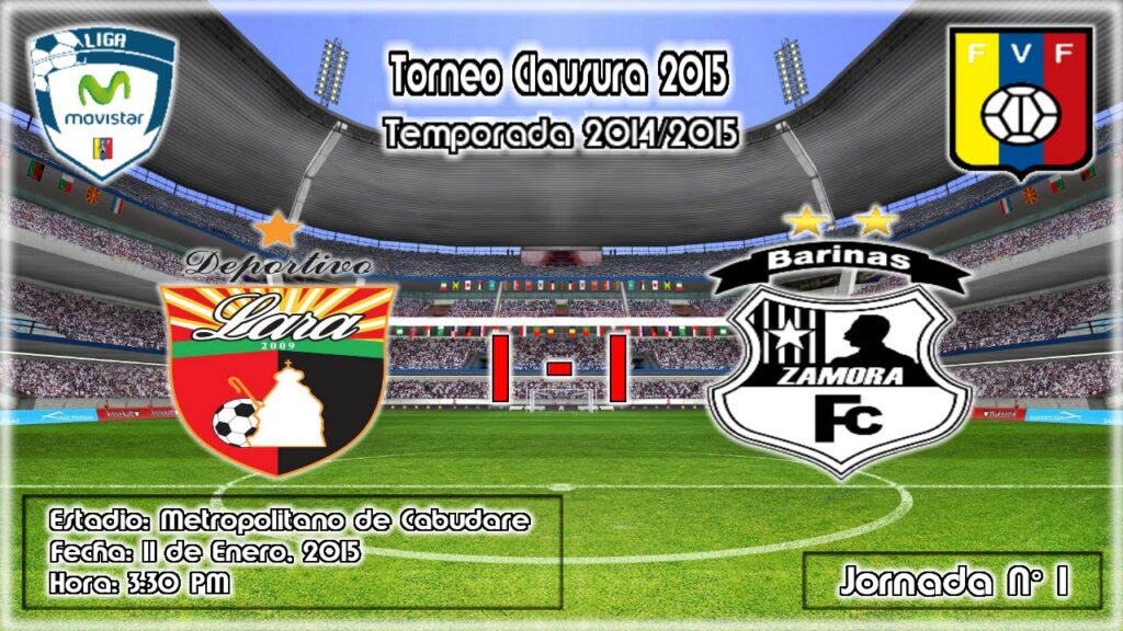 Jornada N° 1 - Deportivo Lara 1-1 Zamora FC - Torneo Clausura 2015