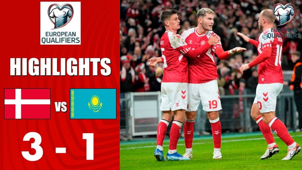 Denmark vs Kazakhstan 3-1 Highlights Goals | Euro 2024 Qualification