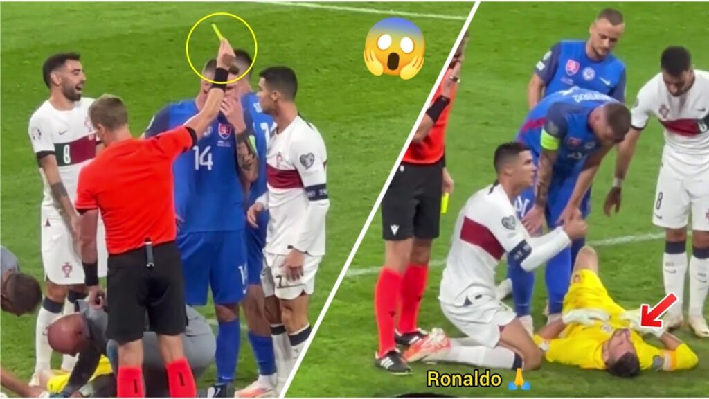 Cristiano Ronaldo Almost kill Slovakia Goalkeeper!!😱⚽🇸🇰