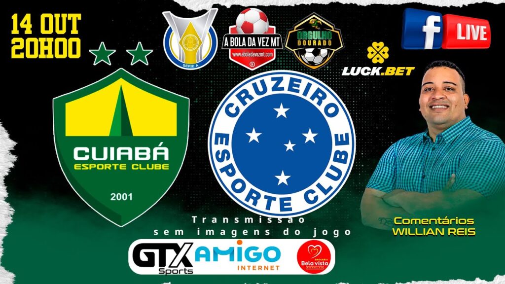 CUIABÁ VS CRUZEIRO – ao vivo – BRASILEIRO 2023 – Narração CUIABÁ VS CRUZEIRO - ao vivo - BRASILEIRO 2023 - Narração