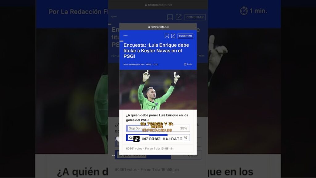 💥¡#KEYLORNAVAS REVENTÓ A #DONNARUMMA EN ENCUESTA!💥 Y L’Equipe asegura que el tico es una amenaza😱