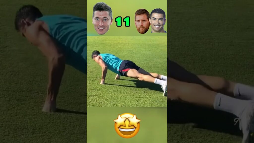 Messi vs Lewandowski vs Ronaldo - Push-ups Challenge💪#football #messi #cr7