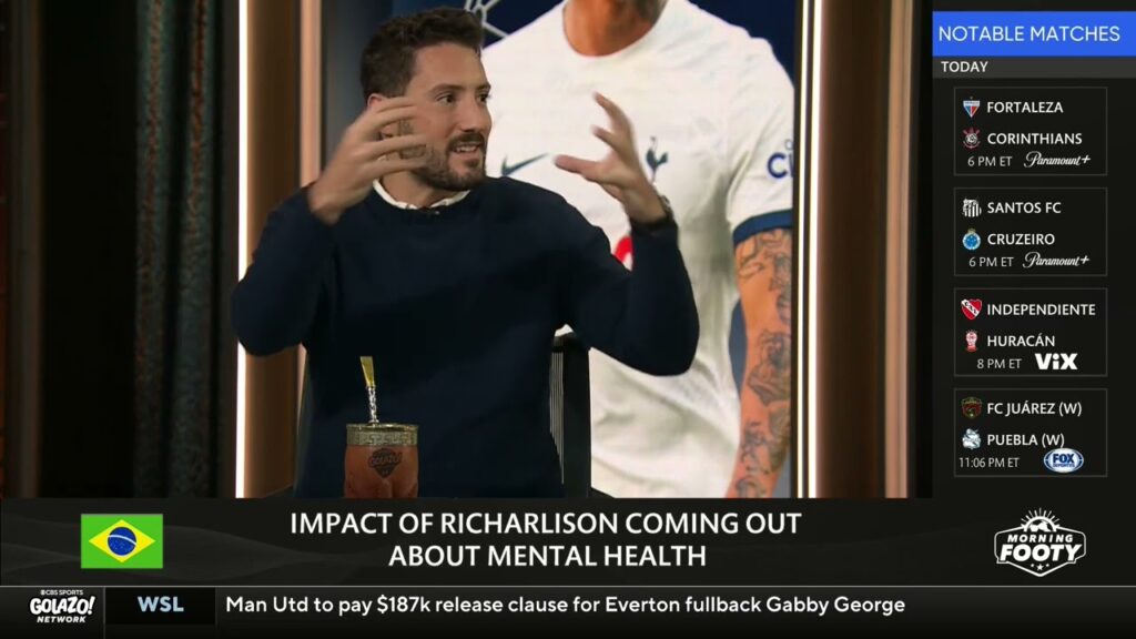 "It's inspiring" -- Richarlison to seek mental health help from psychologist in England