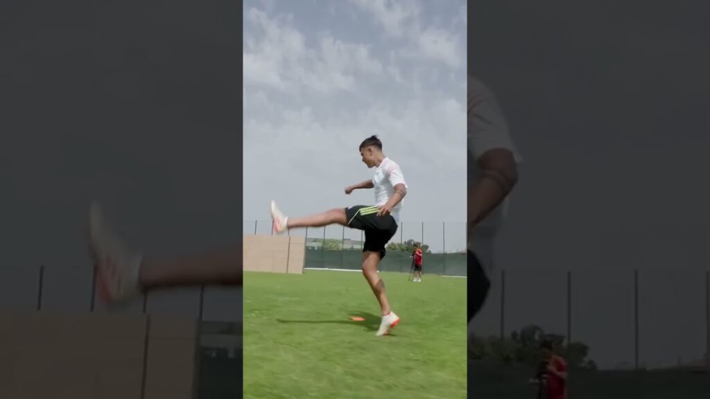 Can Paulo Dybala curl a football around the World's longest free kick wall? #football #funnyvideo