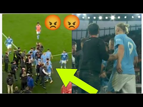 Haaland and Walker Scuffle with Arsenal set piece coach : Video Shows Start
