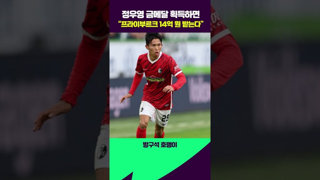 정우영 금메달!!! 전 소속팀 14억 원 받는다!