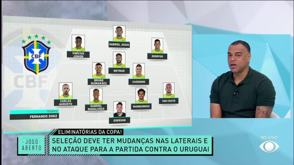 Denilson elogia Gabriel Jesus titular em provável escalação da Seleção Brasileira: “mais mobilidade”