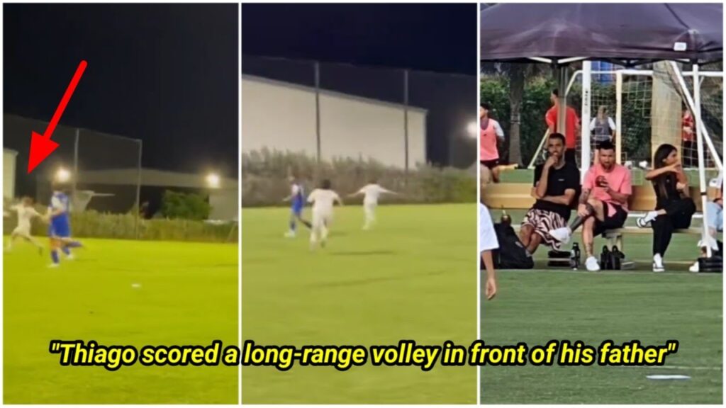 Lionel Messi's reaction after Thiago scored an amazing long-range volley 👏👍🇦🇷