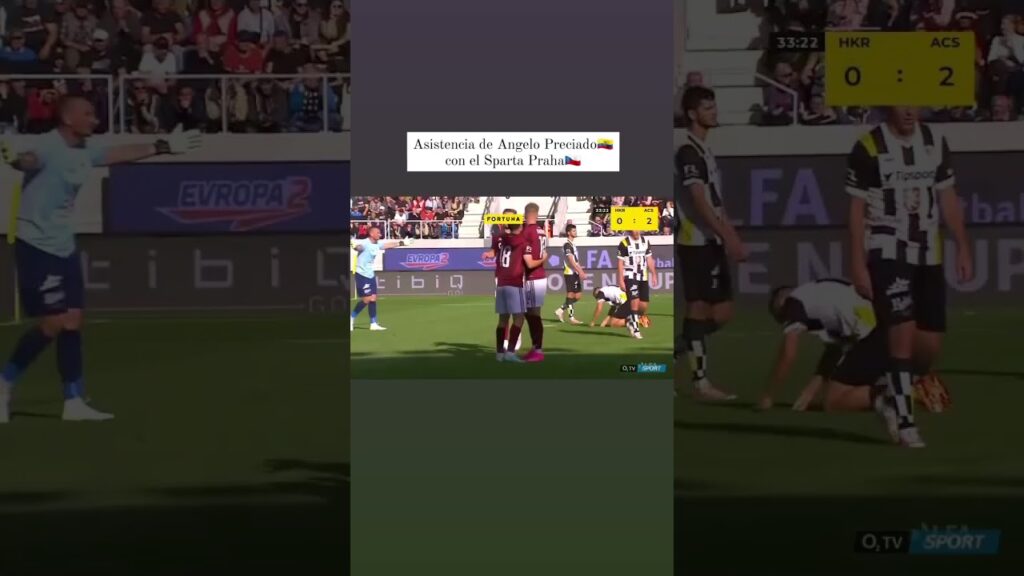 ASISTENCIA DE ANGELO PRECIADO CON EL SPARTA PRAHA EN LA LIGA CHECA