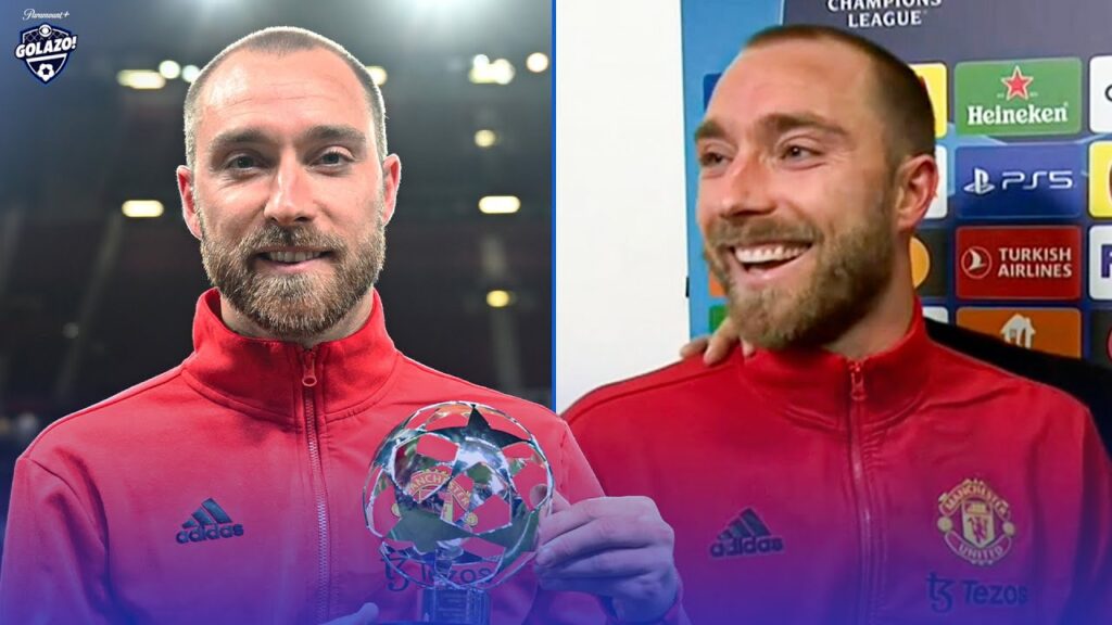 Christian Eriksen reacts to his MOTM performance in Man Utd UCL win!