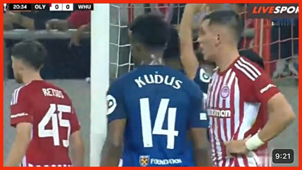 MOHAMMED KUDUS MASTERCLASS IN OLYMPIACOS VS WEST HAM (2-1) EUROPA LEAGUE | DJIKU, BLACK STARS🇬🇭