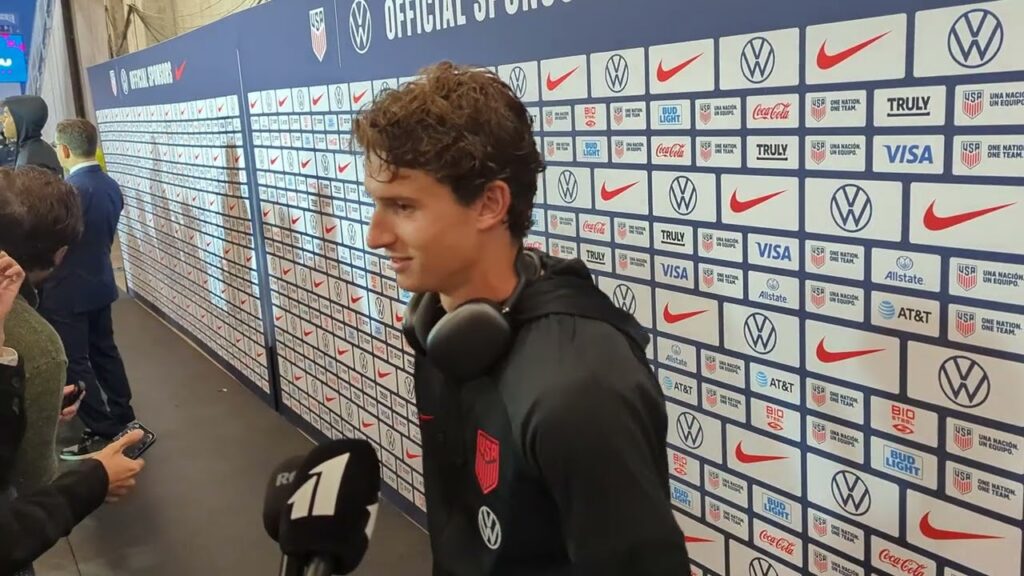 USMNT & Union Berlin Midfielder Brenden Aaronson Post-Game Media Scrum vs Germany