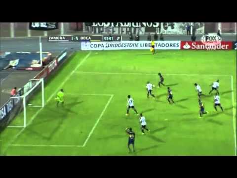 Boca 5 - Zamora 1 Golazo del Burrito Martínez / Copa Libertadores 2015