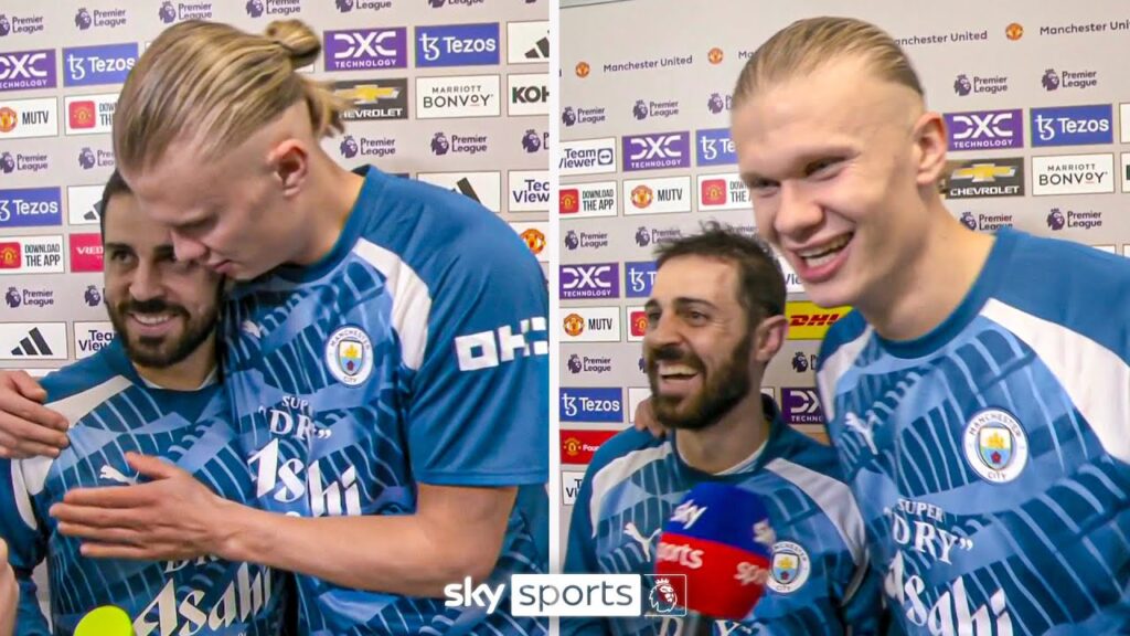 "I love you, just like Pep does!" | Wholesome interview between Bernardo Silva and Haaland!