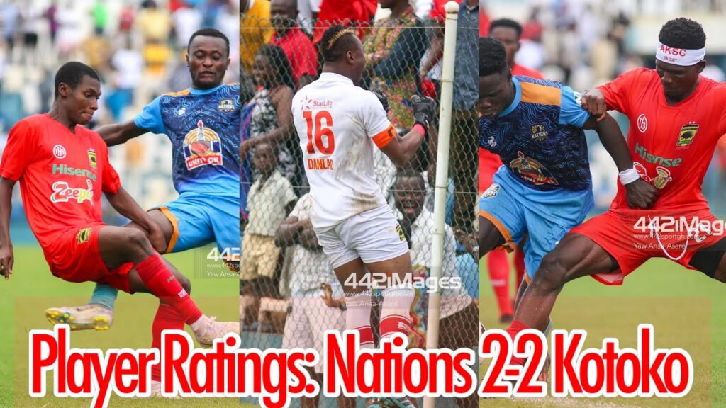 Asante Kotoko 2-2 Nation: Player Ratings-Excellent Danlad,Ogum’s Super Subs in Mukwala & Kyei,Etc