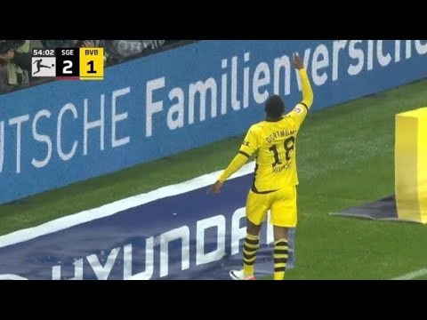 Eintracht Frankfurt vs Borussia Dortmund 3-3 Youssoufa Moukoko, Brandt & Sabitzer score in draw