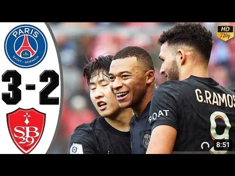 PSG Vs Brest  3-2 Highlights & All Goals & Extended Highlights 2023