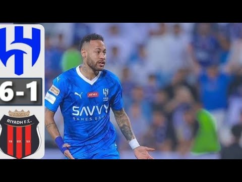 Neymar Debut Al hilal Vs Al Riyadh 6-1 Highlights &All Golas HD 2023 fast Match fast assist#neymar💙