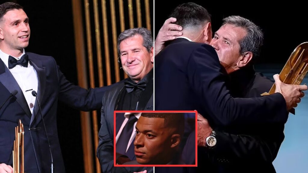 Emi Martinez booed as he wins goalkeeper award – and Drogba kicks off at crowd.||ABC NEWS