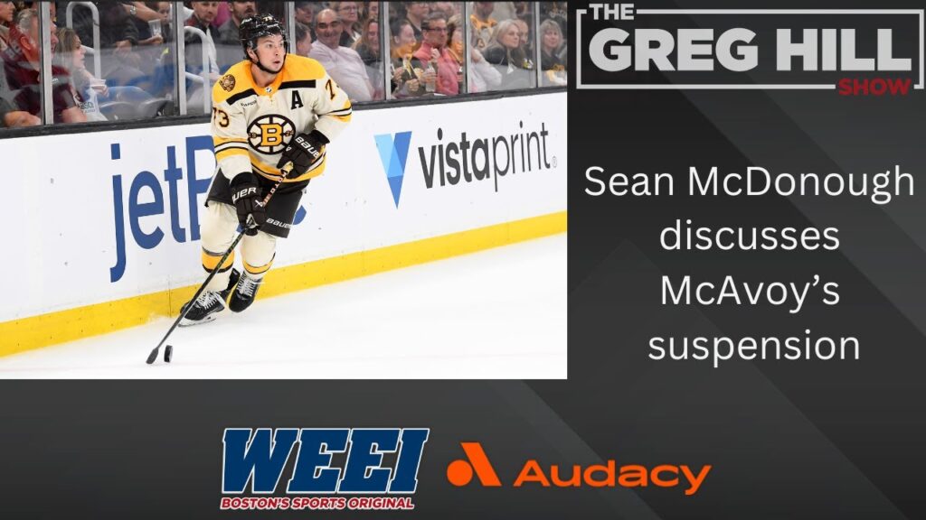 Sean McDonough thinks that Charlie McAvoy's suspension was a little steep