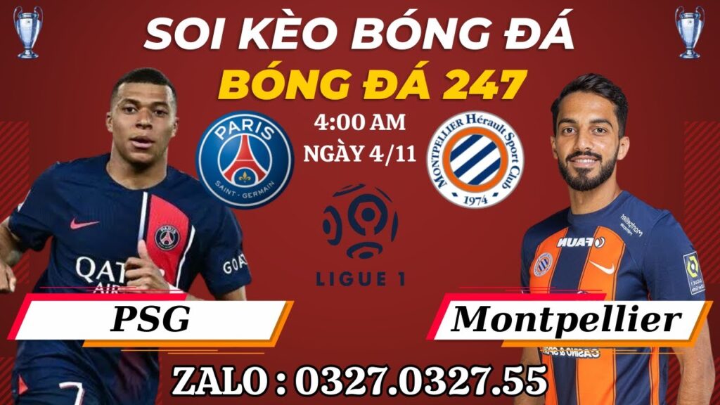 Soi Kèo Bóng Đá Hôm Nay | PSG vs Montpellier 4h Ngày 4/11 | Vòng 11 Ligue 1