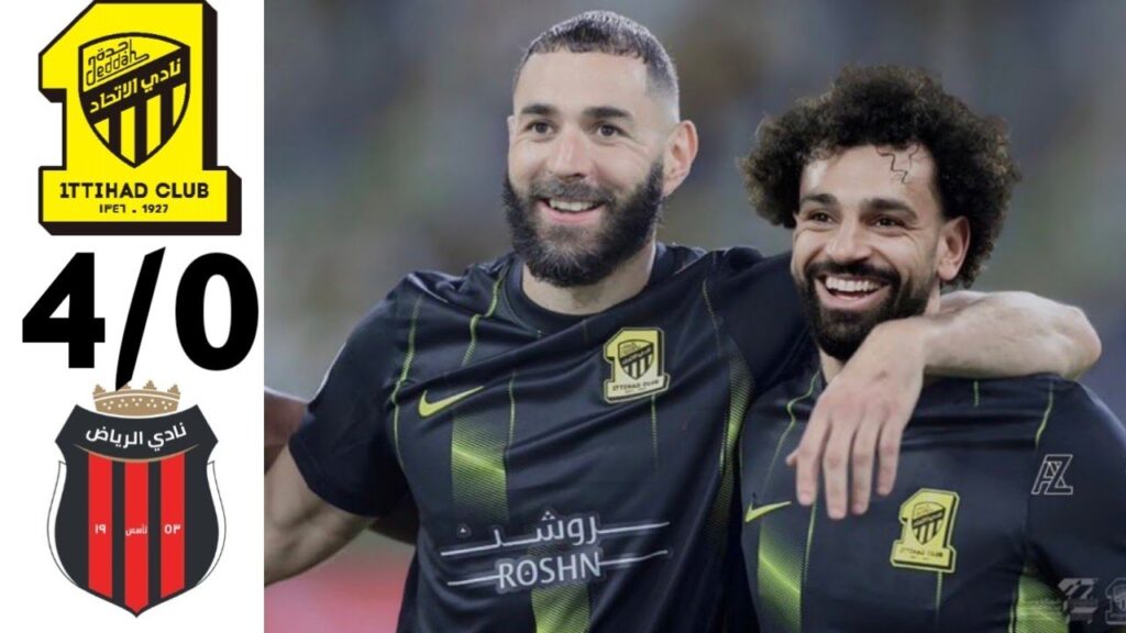 ملخص مباراة الاتحاد والرياض 4/0 اهداف الاتحاد اليوم ضد الرياض 💥