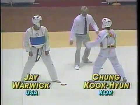 1988 olympic TKD welter semi Jay Warwick (USA) vs Chung Kook-Hyun (KOR)