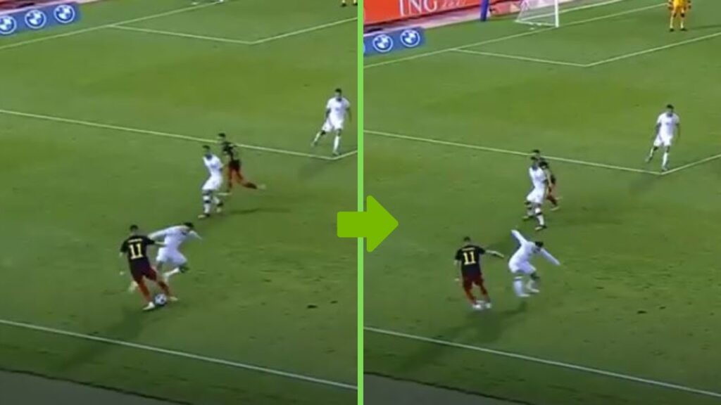 Yannick carrasco imitating lionel messi dribble