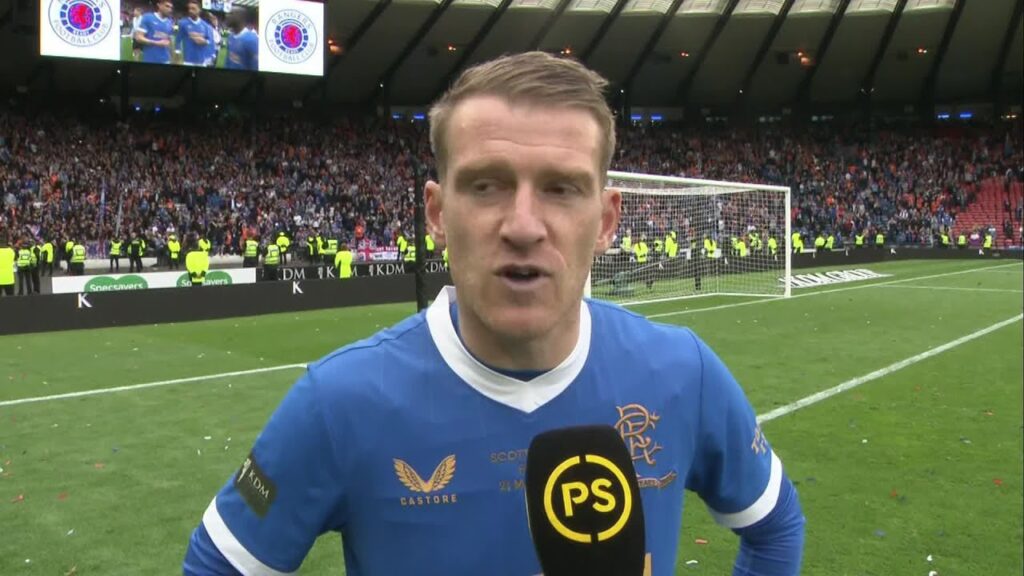 Rangers' Steven Davis reacts to winning the Scottish Cup against Hearts