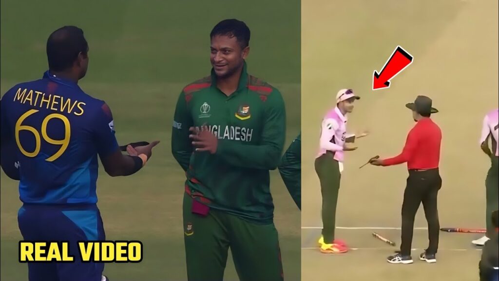 Watch Shakib Al Hasan fight with Umpire video viral after Angelo Mathews timeout Controversy Watch Shakib Al Hasan fight with Umpire video viral after Angelo Mathews timeout Controversy