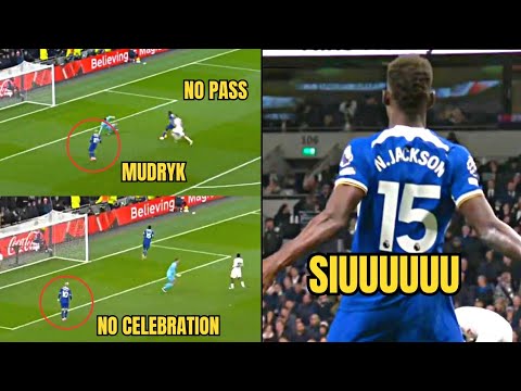 Mudryk's Shocking Reaction to Nicolas Jackson Hattrick Goal vs Tottenham | Romero  & Udogie Red Card
