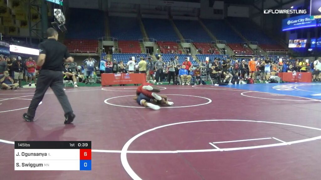 145 Lbs Rnd Of 32 Joshua Ogunsanya Illinois Vs Sebas Swiggum Minnesota