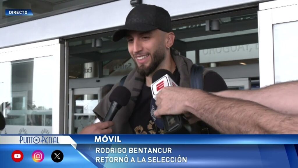 RODRIGO BENTANCUR. HABLAMOS CON LOS FUTBOLISTAS DE LA SELECCIÓN URUGUAYA A SU LLEGADA A CARRASCO.