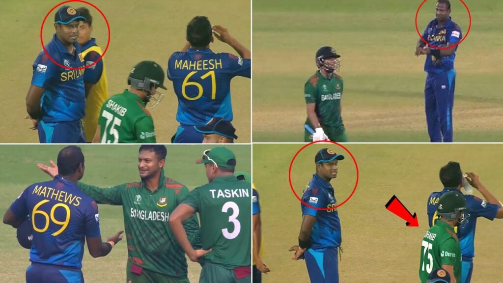 Tense Moment on the Cricket Field Shakib Al Hasan's Appeal to Controversial Outing of Angelo Mathews