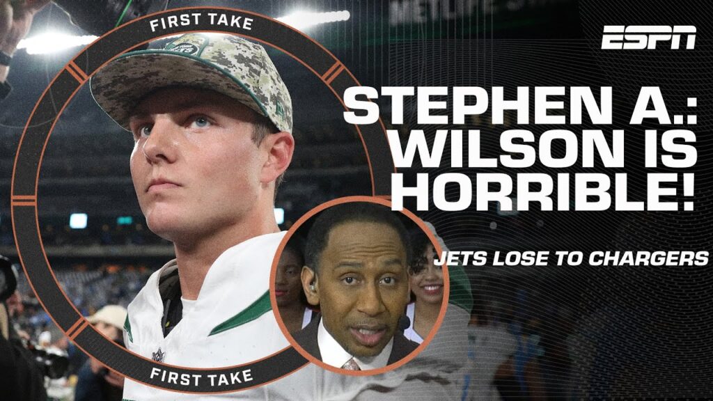 Zach Wilson is HORRIBLE & the Jets are ATROCIOUS 🗣️ – Stephen A. reacts to another loss | First Take Zach Wilson is HORRIBLE & the Jets are ATROCIOUS 🗣️ - Stephen A. reacts to another loss | First Take
