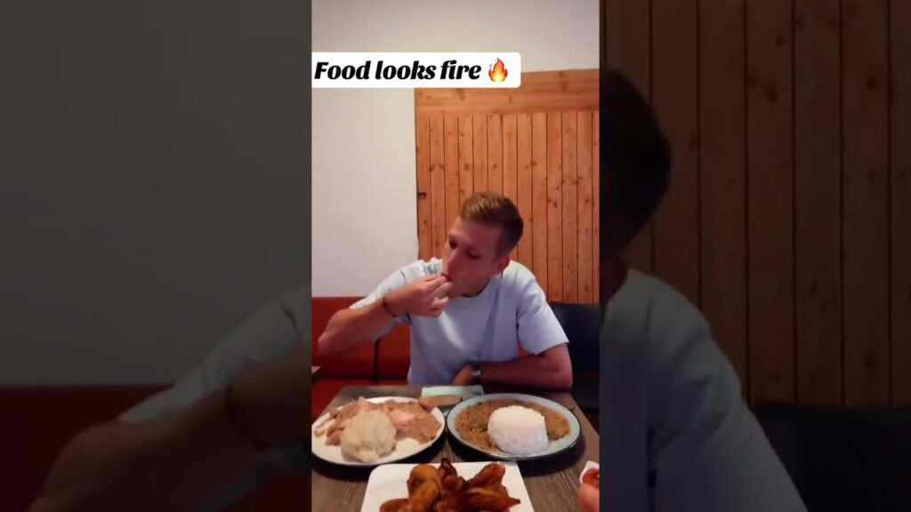 Dani Olmo eating some African food! (via @bennyhenrichs/TT) #shorts