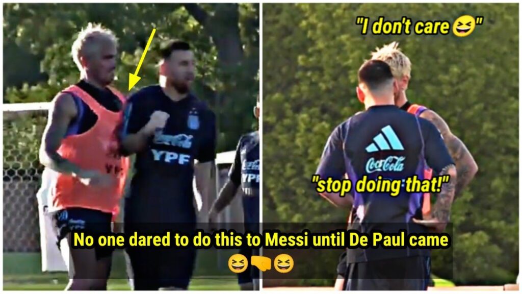 No one dared to do this to Leo Messi until Rodrigo De Paul came 😆😆