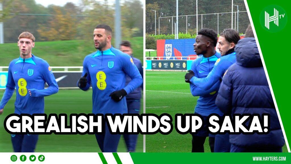 Grealish WINDS UP Bukayo Saka in England training 😂
