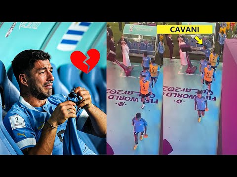 😯Frustrated Cavani Punches VAR Monitor & Suarez Crying After World Cup Elimination!