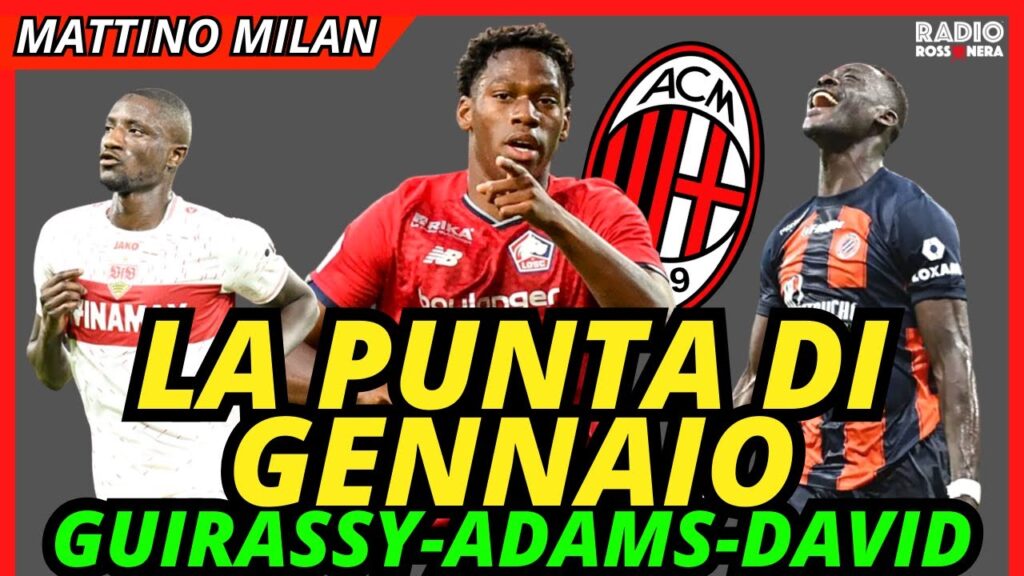 MILAN, UNA PUNTA PER GENNAIO: 3 NOMI: DAVID, GUIRASSY, ADAMS | Mattino Milan