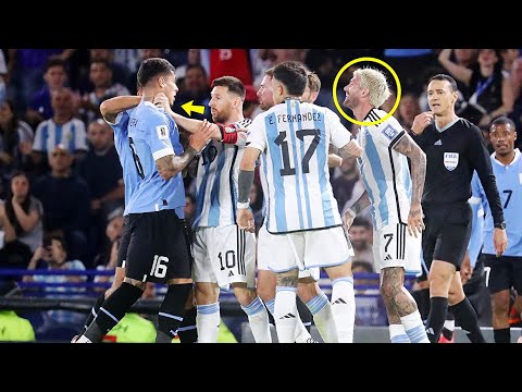 🤯When Messi Becomes De Paul's Bodyguard | Messi Fight vs Uruguay!