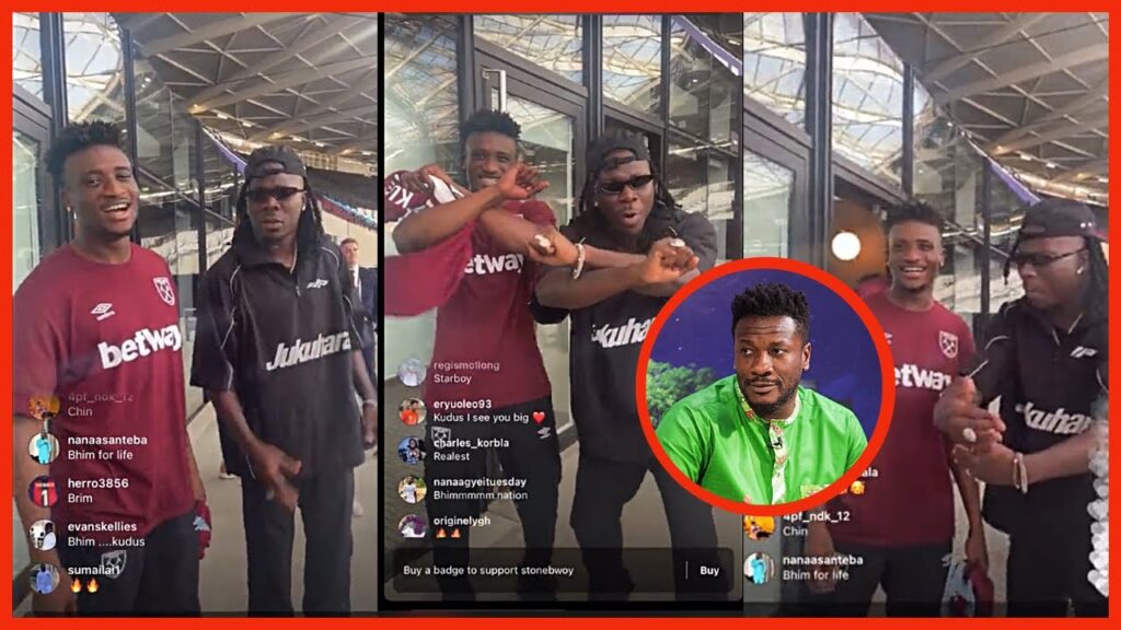 WATCH ASAMOAH GYAN & STONEBWOY REACTION TO KUDUS GOAL VS NEWCASTLE | WEST HAM VS NEWCASTLE 🇬🇭