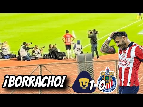 Afición en C.U. Le grita “BORRACHO” a Alexis Vega 🥴🍻 en él PUMAS vs CHIVAS 1-0